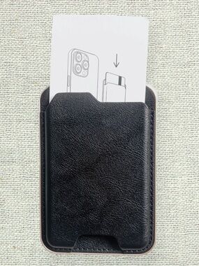 New MagSafe Magnetic Card Holder Wallet Black